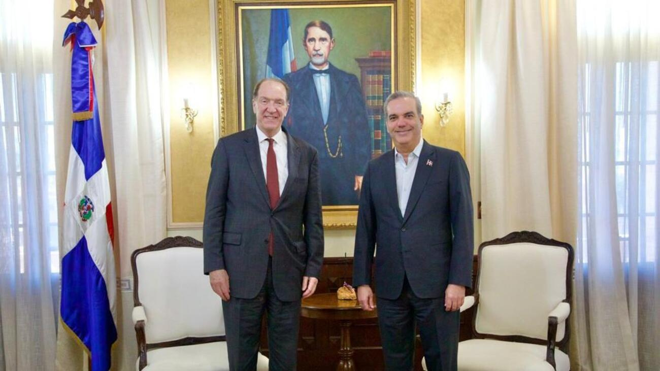 Presidente Luis Abinader recibe este lunes al presidente del Banco Mundial,David Malpass