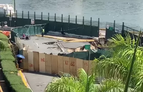 Autoridades evalùan las condiciones de la terminal del Puerto Don Diego luego que colapsara